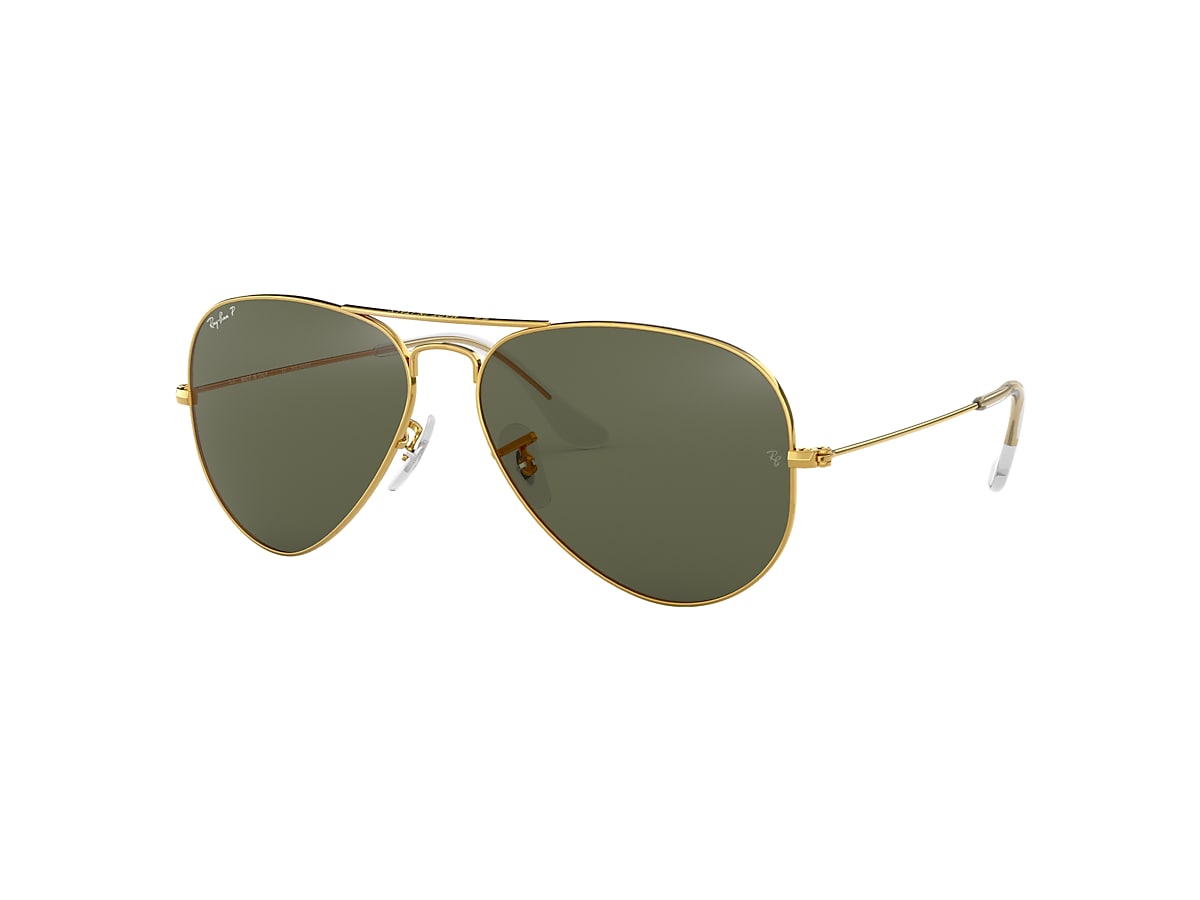 Lijkenhuis Beginner Eigenaardig Aviator Classic Sunglasses in Gold and Green | Ray-Ban®