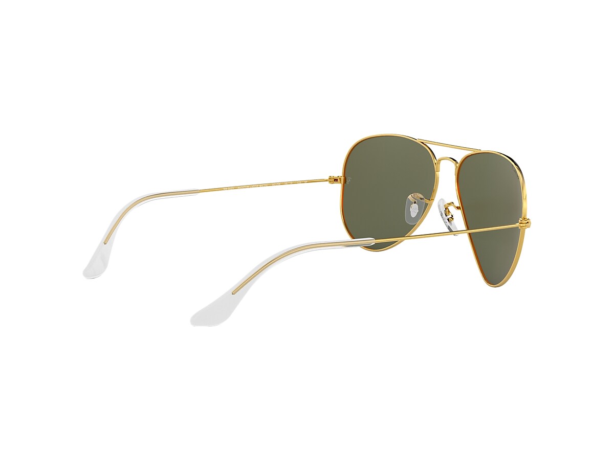 Ray Ban RB3025 Aviator Large Metal Sunglasses - 920231 Rose Gold/Green