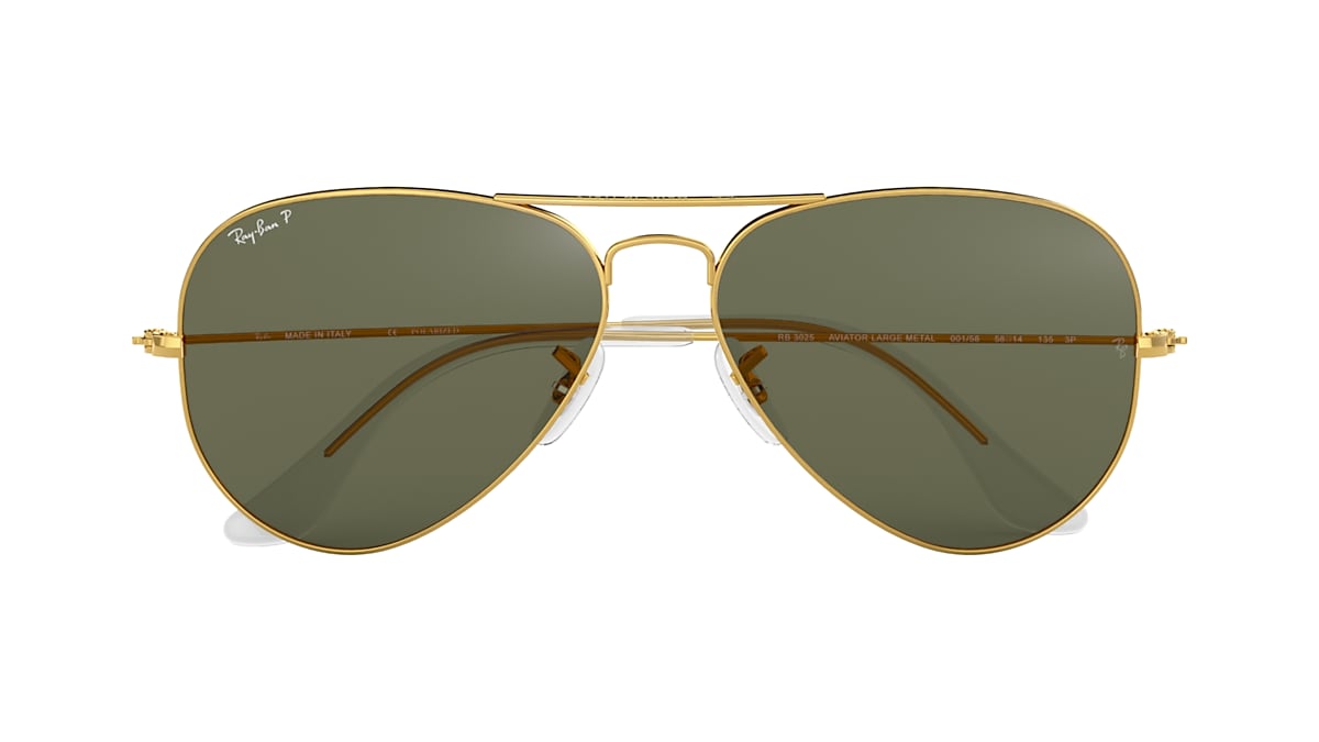 Een computer gebruiken Beukende Vaarwel Aviator Classic Sunglasses in Gold and Green | Ray-Ban®