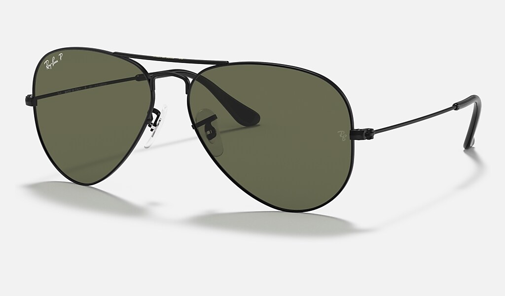 Panter Gemoedsrust Snel Aviator Classic Sunglasses in Black and Green | Ray-Ban®