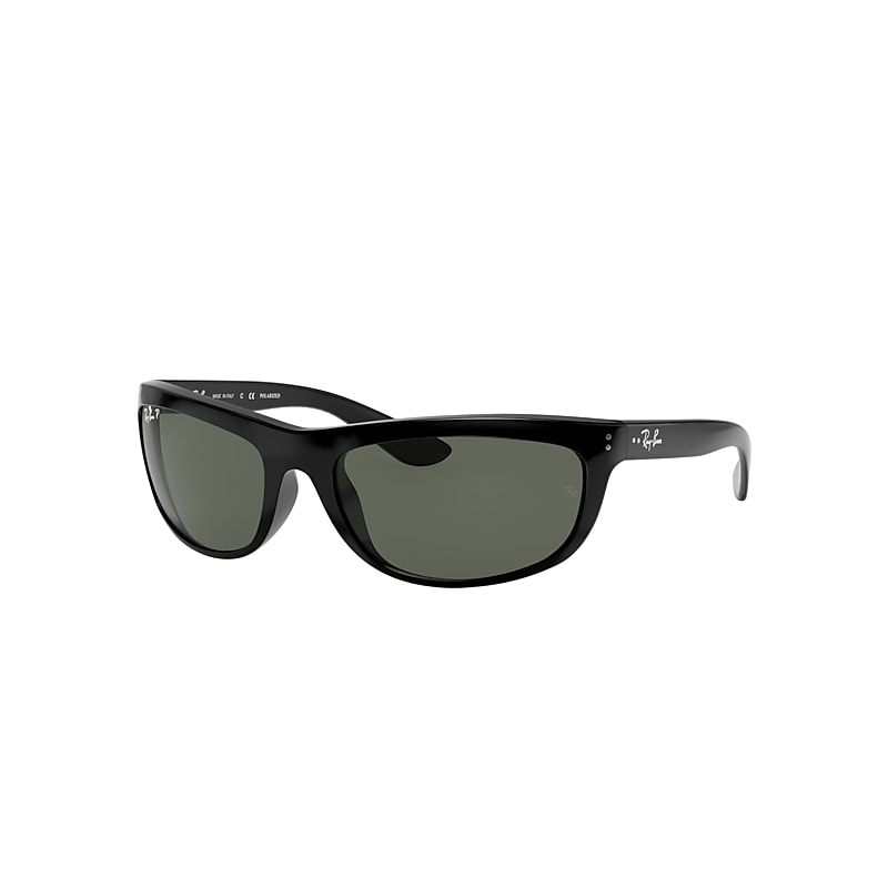 Ray-Ban Balorama Sunglasses Black Frame Green Lenses Polarized 62-19