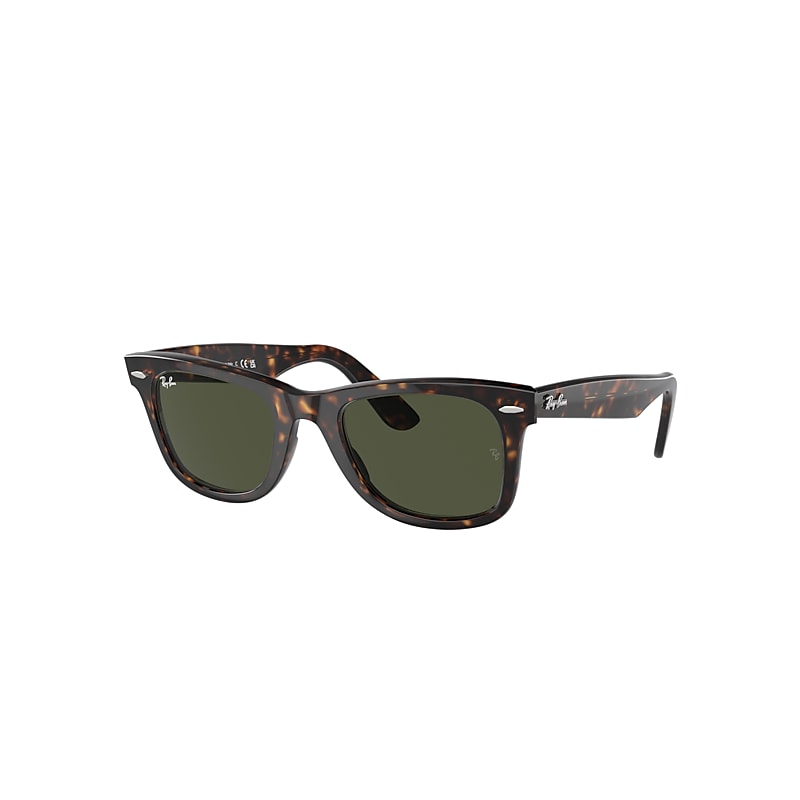 Ray-Ban Original Wayfarer Classic Sunglasses Tortoise Frame Green Lenses 50-22