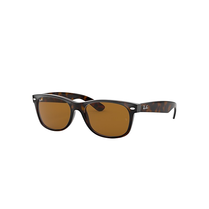 Ray-Ban New Wayfarer Classic Sunglasses Tortoise Frame Brown Lenses 52-18