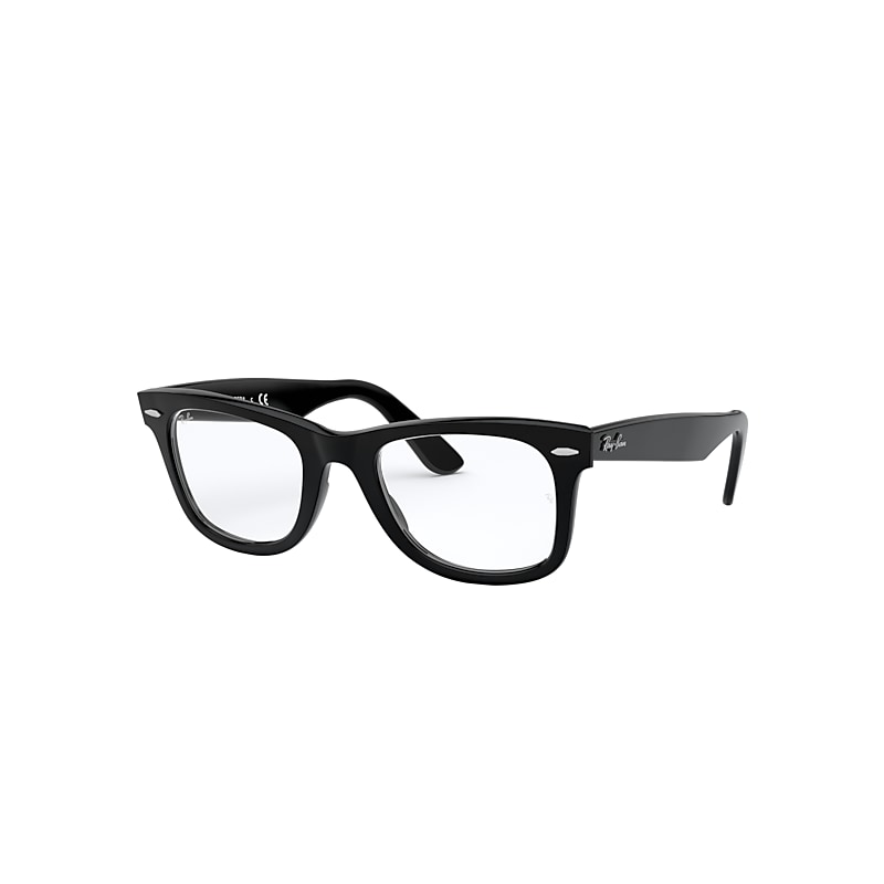 Ray-Ban Original Wayfarer Optics Eyeglasses Black Frame Clear Lenses 50-22