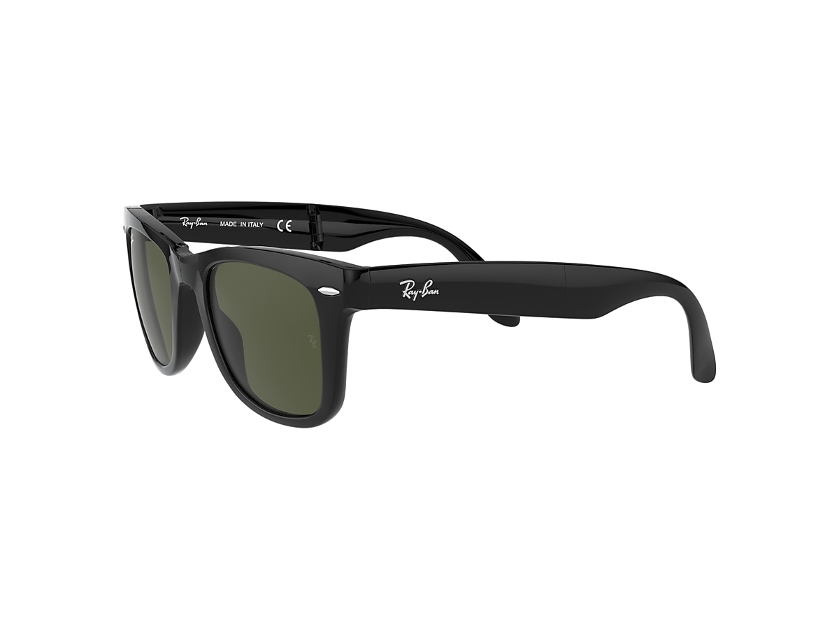 Optimisme Sijpelen vleet Wayfarer Folding Classic Sunglasses in Black and Green | Ray-Ban®