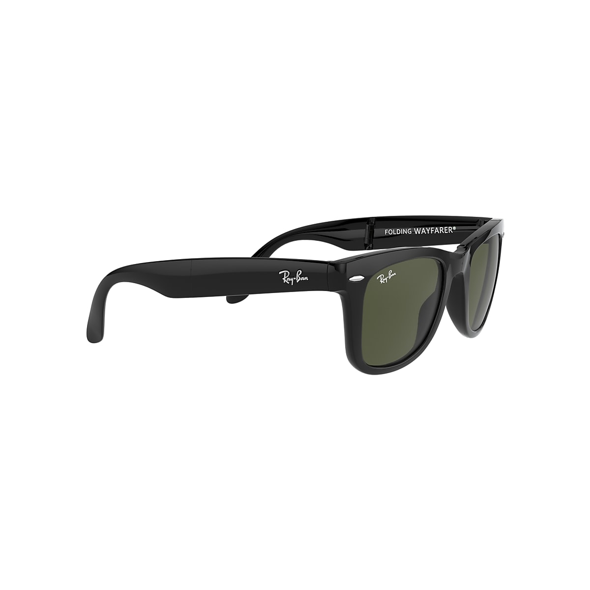 royalty Healthy visual Wayfarer Folding Classic Sunglasses in Black and Green | Ray-Ban®