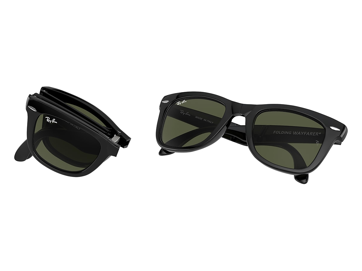 WAYFARER FOLDING CLASSIC Sunglasses in Black and Green RB4105