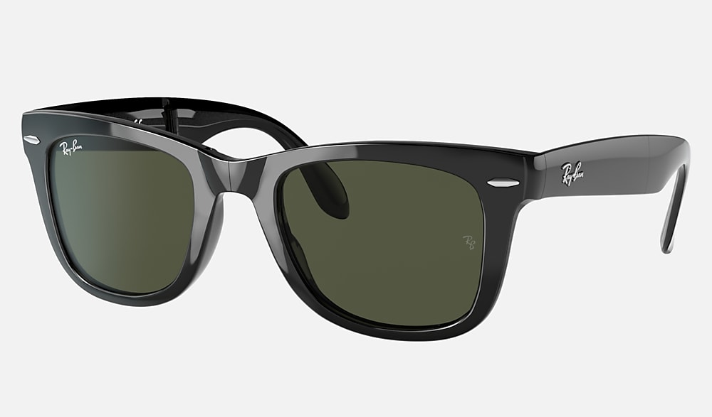 WAYFARER FOLDING CLASSIC Sunglasses in Black and Green - RB4105 