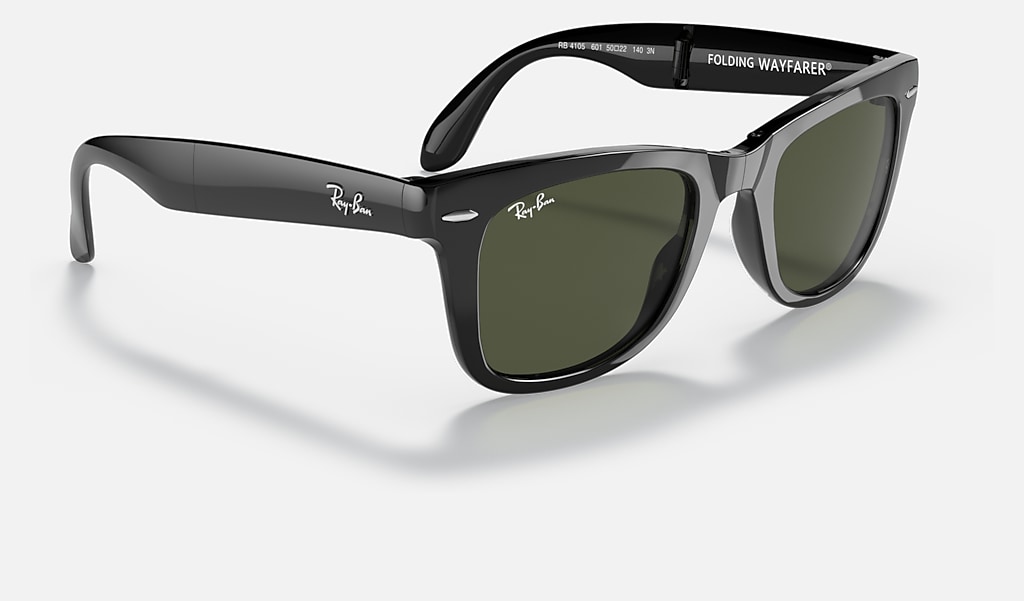 Wayfarer Folding Classic Sunglasses in Black and Green | Ray-Ban®