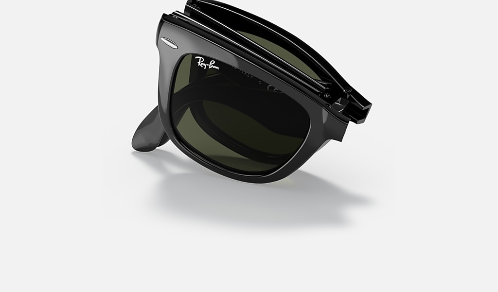 zonlicht klif lid Wayfarer Folding Classic Zonnebrillen in Zwart en Groen | Ray-Ban®