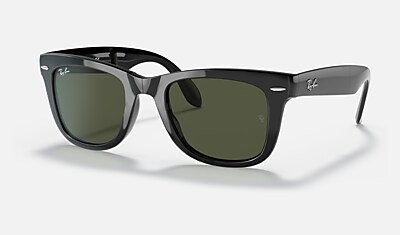 WAYFARER FOLDING CLASSIC Sunglasses in Black and Green - RB4105