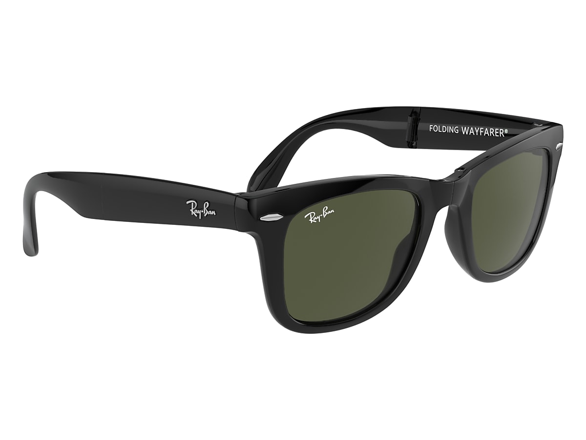 Wayfarer Folding Classic Sunglasses in Black and Green | Ray-Ban®