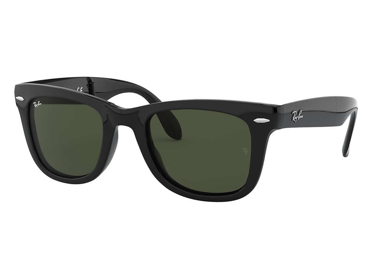 WAYFARER FOLDING CLASSIC Sunglasses in Black and Green RB4105