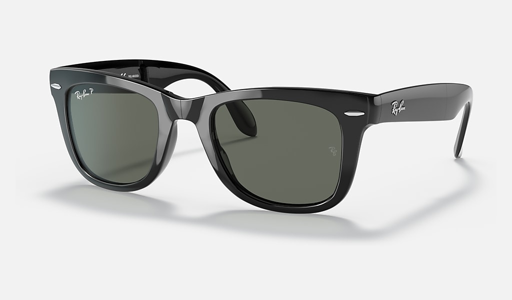 Optimisme Sijpelen vleet Wayfarer Folding Classic Sunglasses in Black and Green | Ray-Ban®