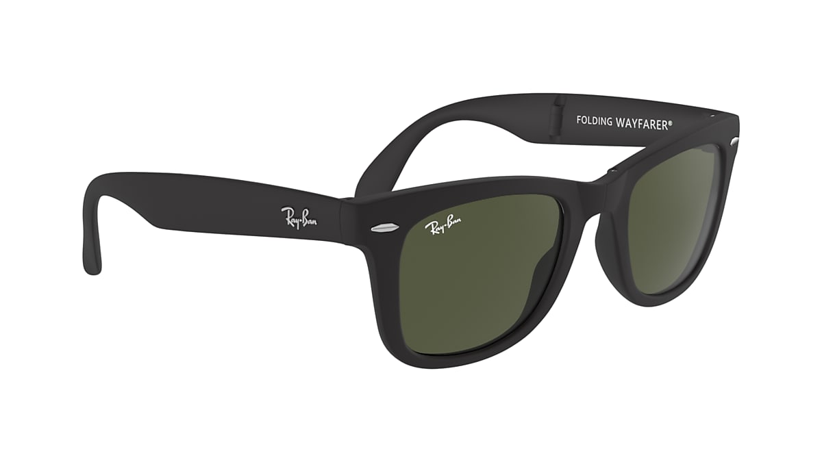 WAYFARER FOLDING CLASSIC Sunglasses in Black and Green - RB4105