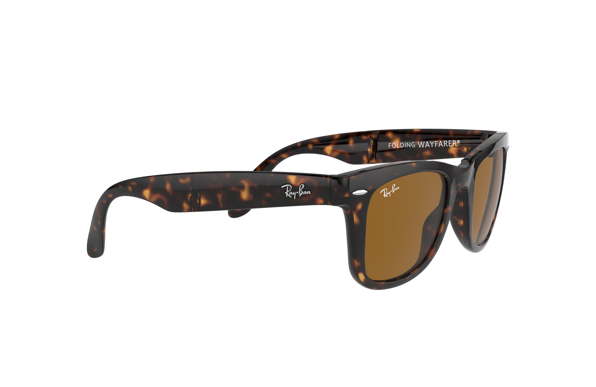 Tortoiseshell LAGO TERRA Unisex Wayfolder Folding Classic Wayfare Sunglasses 
