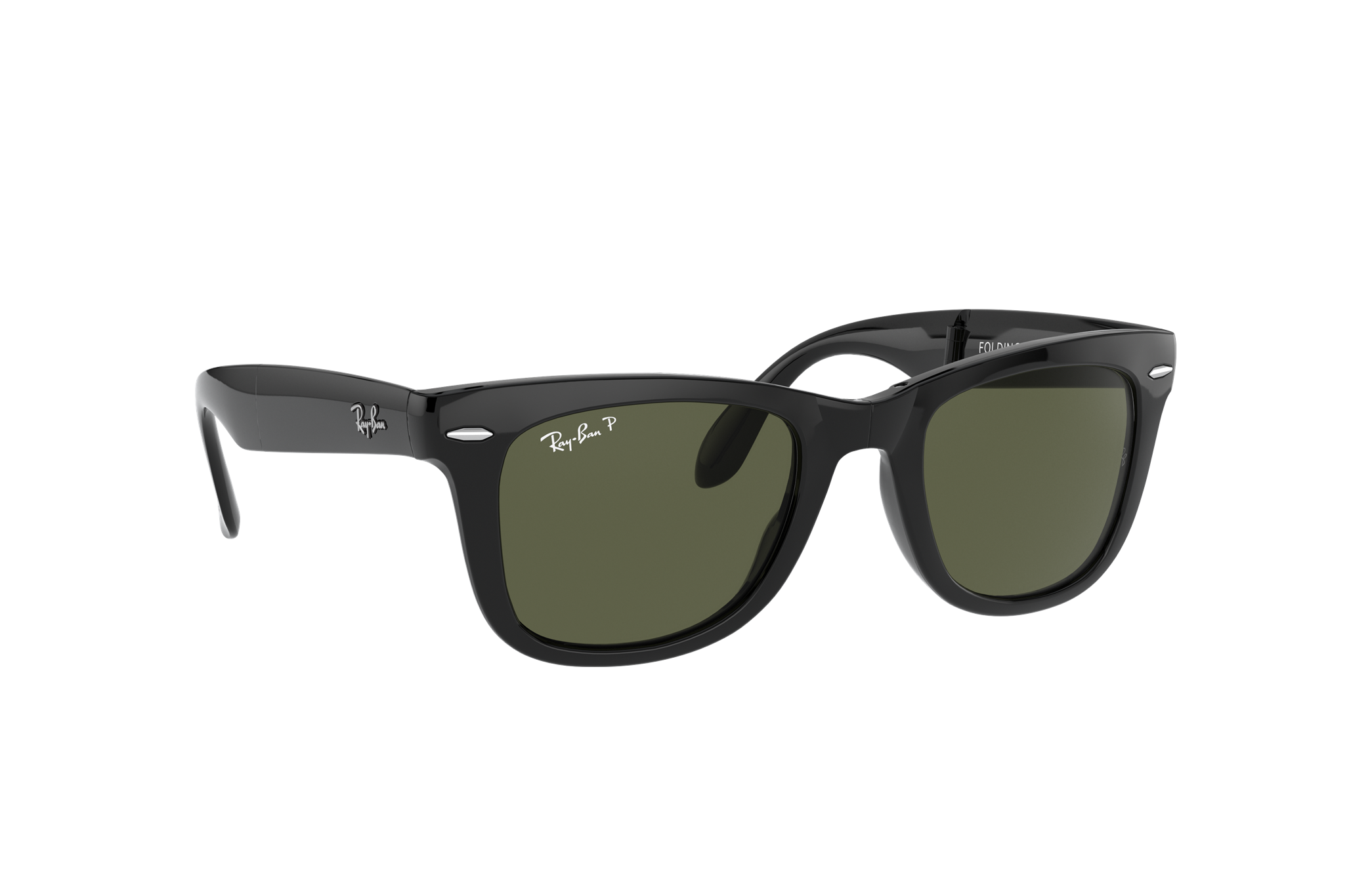 Amazon.com: Ray-Ban RB4105 Folding Wayfarer Sunglasses Polarized (Black  Frame/Polarized Green Lens 601/58, 50) : Clothing, Shoes & Jewelry