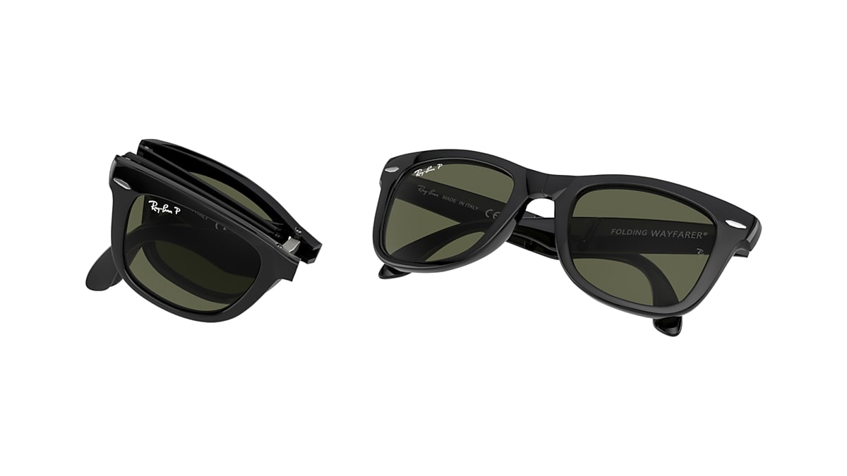 WAYFARER FOLDING CLASSIC Sunglasses in Black and G 15 Green RB4105 Ray Ban US