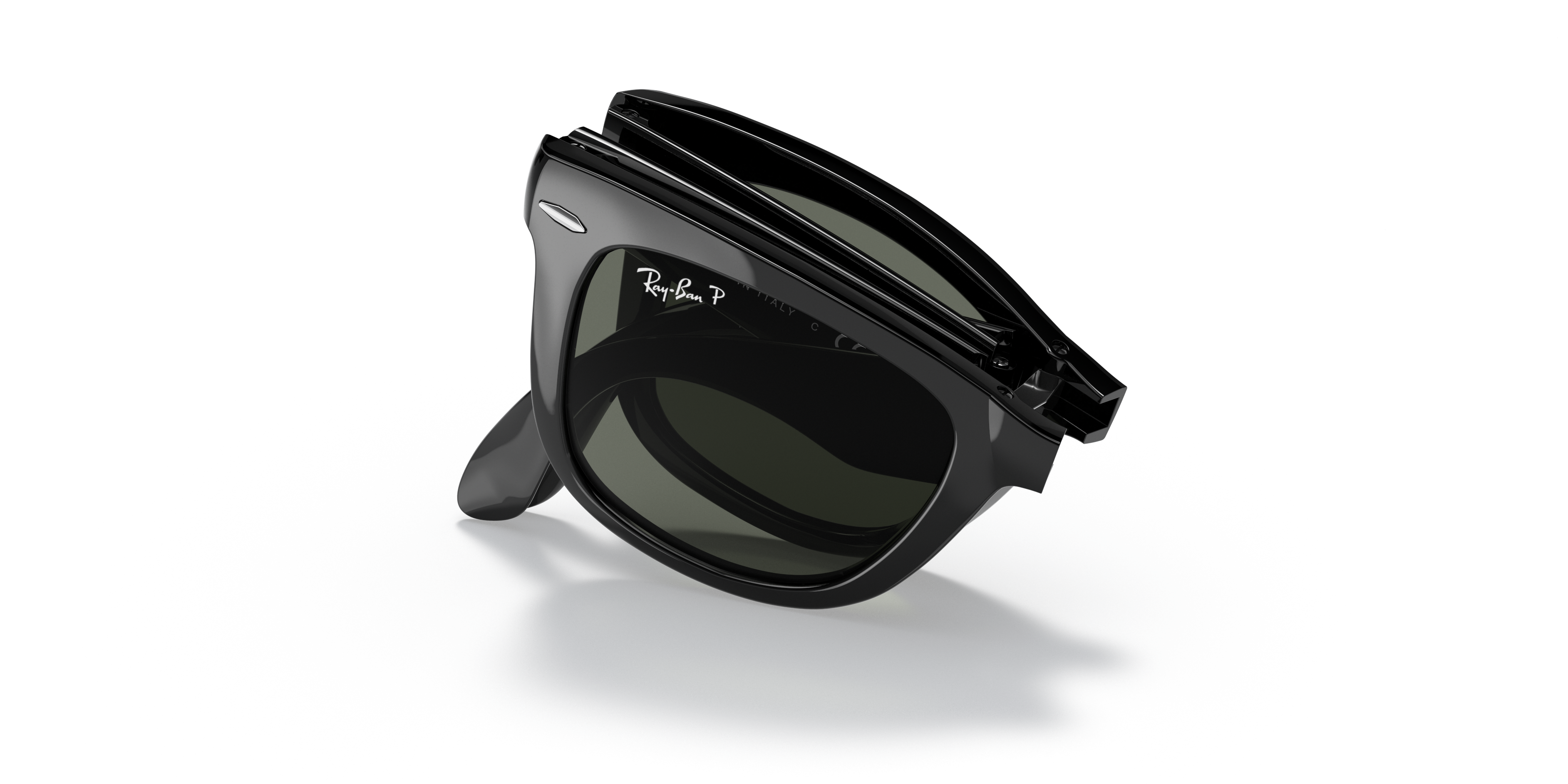 Occhiali da Sole Wayfarer Classic Pieghevoli in Nero e Verde | Ray-Ban®