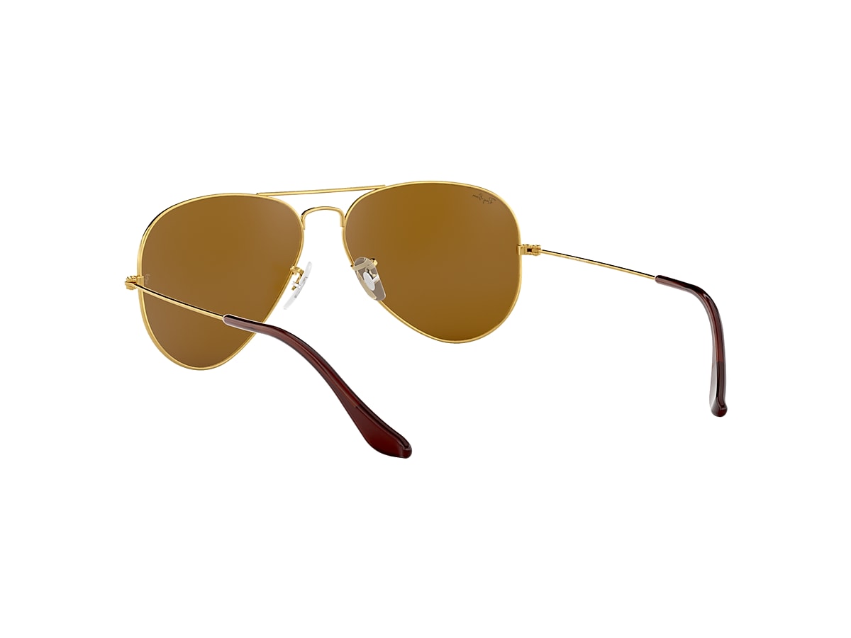 Ray-Ban Sunglasses Aviator Classic Gold Frame Brown Lenses