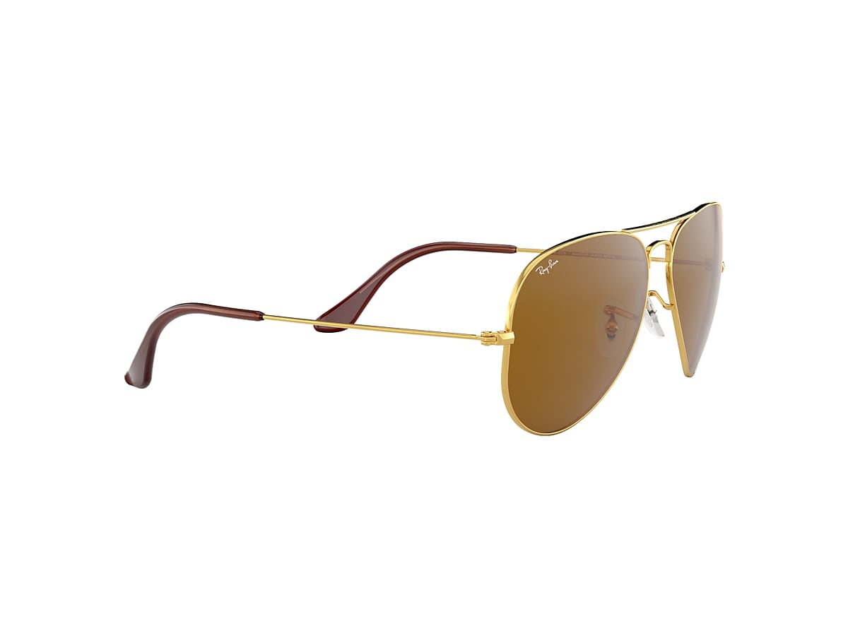 moisture Many dangerous situations bang Aviator Classic Sunglasses in Gold and Brown | Ray-Ban®