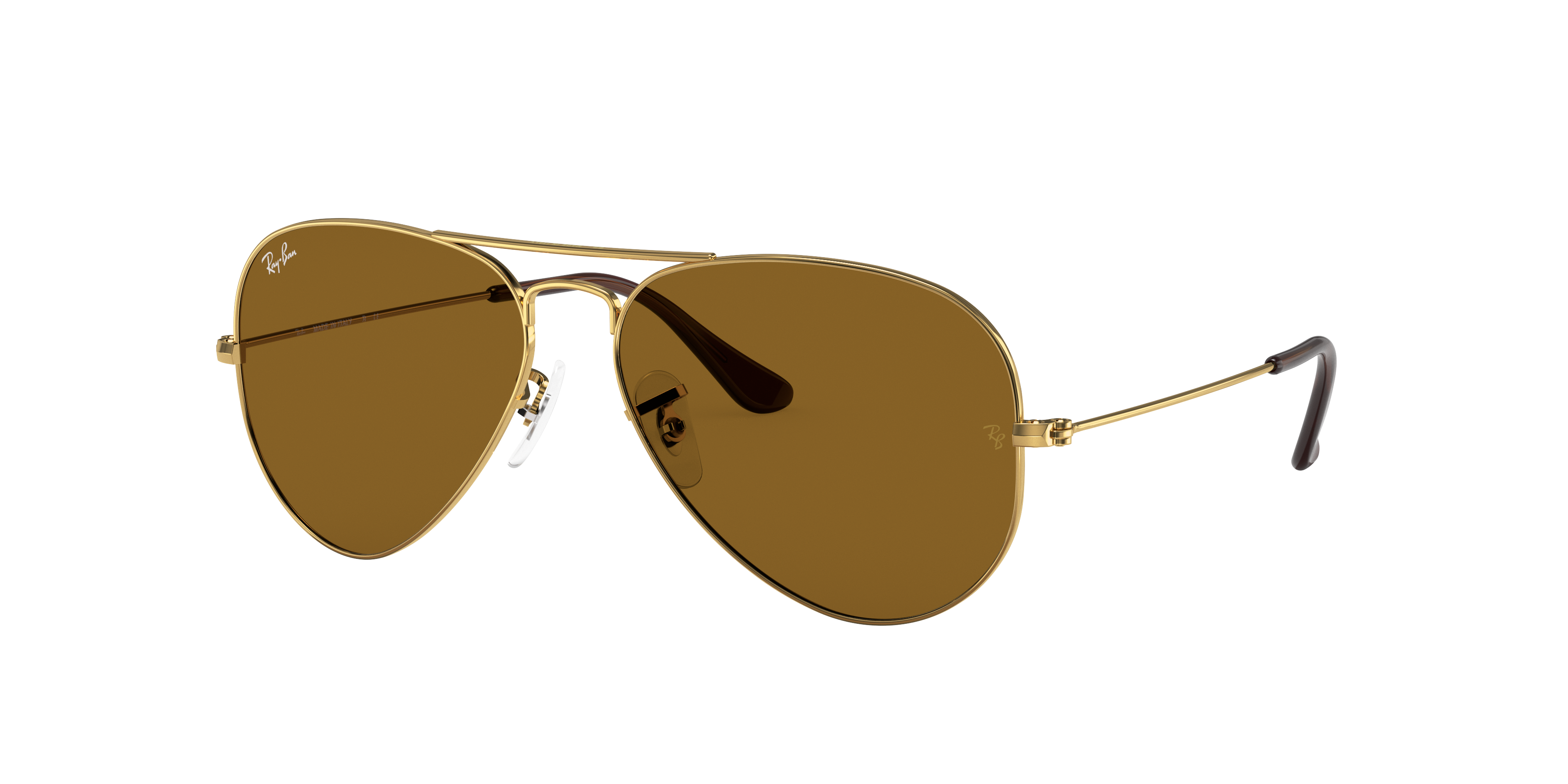 Herziening Speciaal Jurassic Park Aviator Classic Sunglasses in Gold and Brown | Ray-Ban®