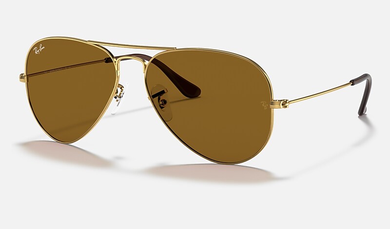 Brown and on sale gold ray bans