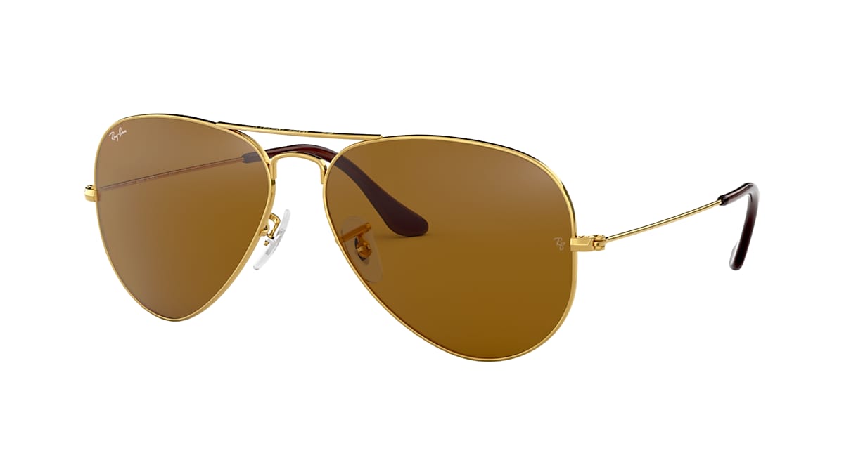 Aviator Classic Sunglasses in Gold and Brown | Ray-Ban®