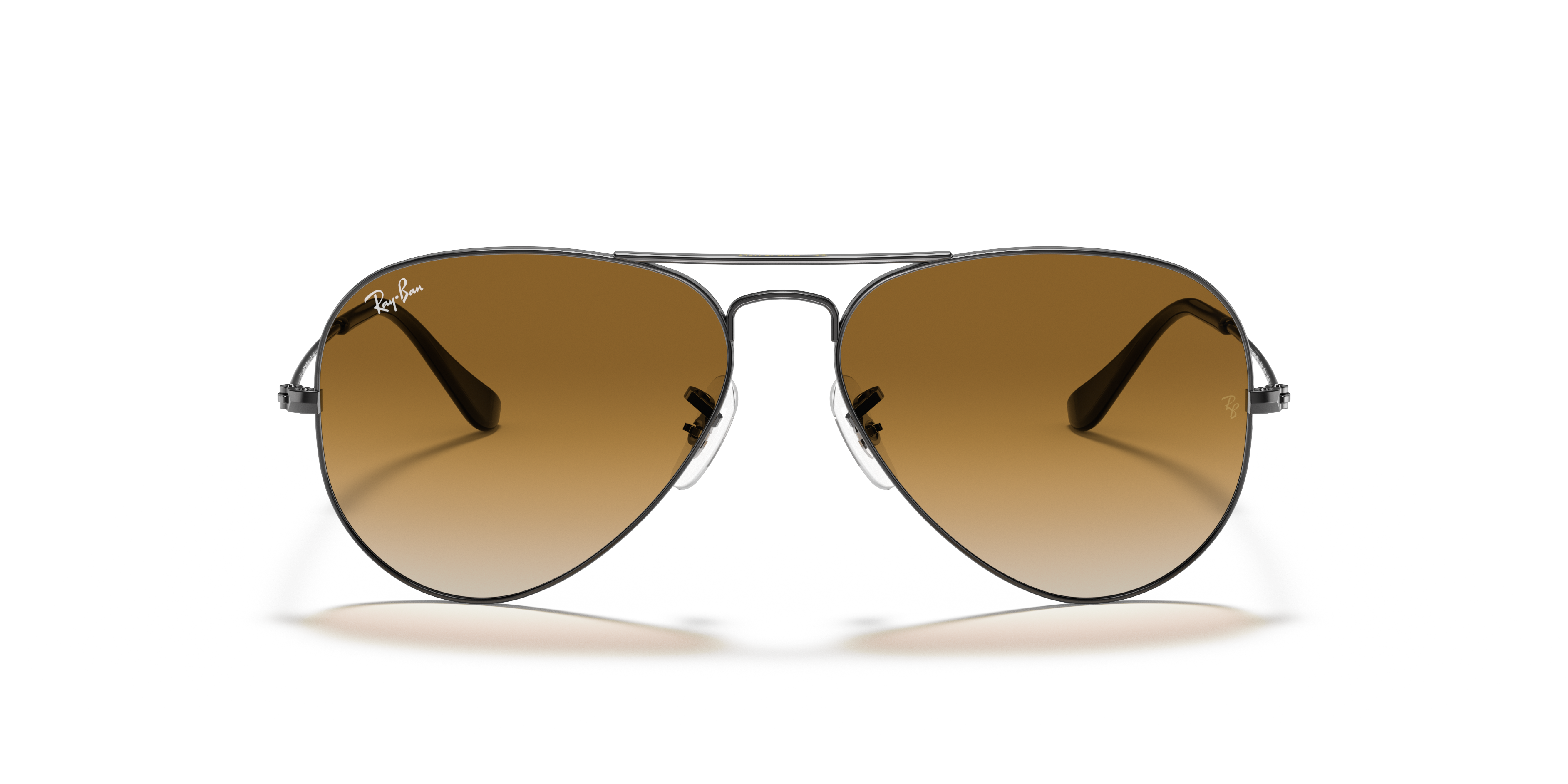 ray ban aviator black frame brown lens