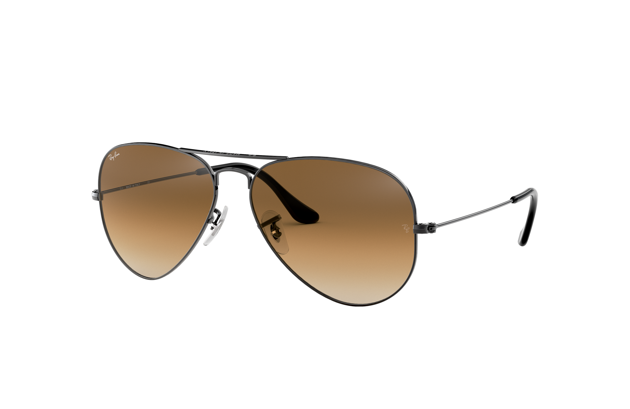 ray ban aviator gunmetal brown gradient