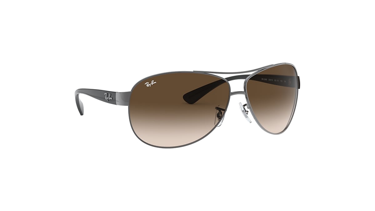 未使用 レイバン サングラス rb3386 アビエーター ブラウン 3386 RB3386 Sunglasses in Gunmetal and Brown Gradient - RB3386