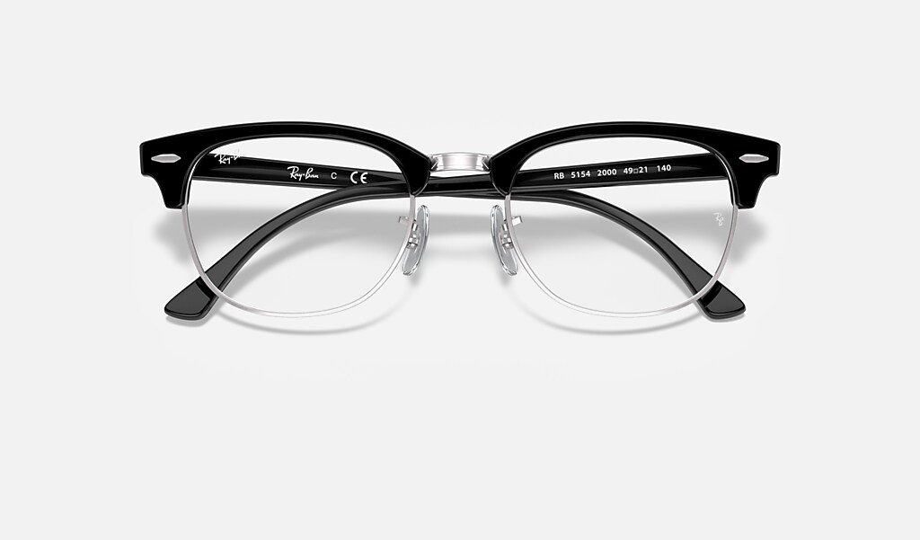 Clubmaster Optics Eyeglasses With Black On Silver Frame Ray Ban