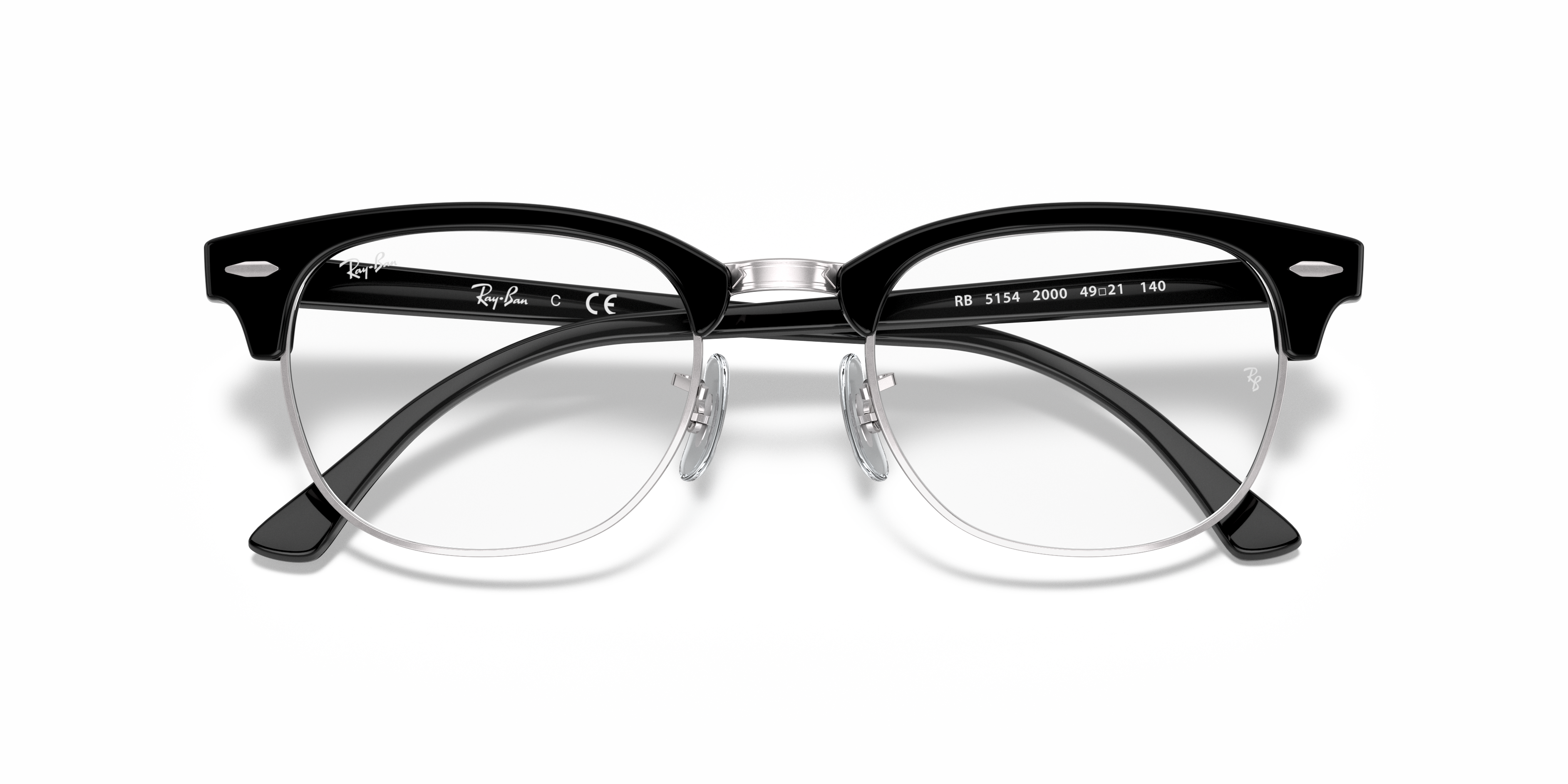 満点の EYEMAXオリジナルサングラスカラーレイバン サングラス ライトカラー Ray-Ban RX5154 2000 size 49  クラブマスター コンビフレーム メンズ レディース 男女兼用 UVカットレンズ付あす楽対応 ブルーレンズ イエローレンズ 
