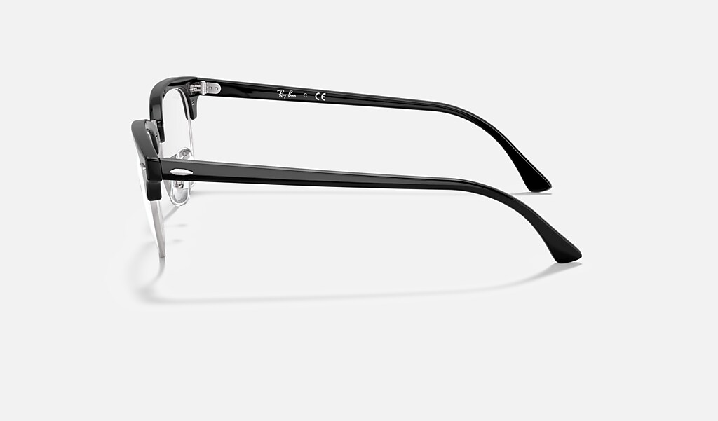 cash register burst Slump Clubmaster Optics Eyeglasses with Black On Silver Frame | Ray-Ban®