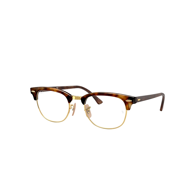 Ray-Ban Clubmaster Optics Eyeglasses Tortoise Frame Clear Lenses 49-21
