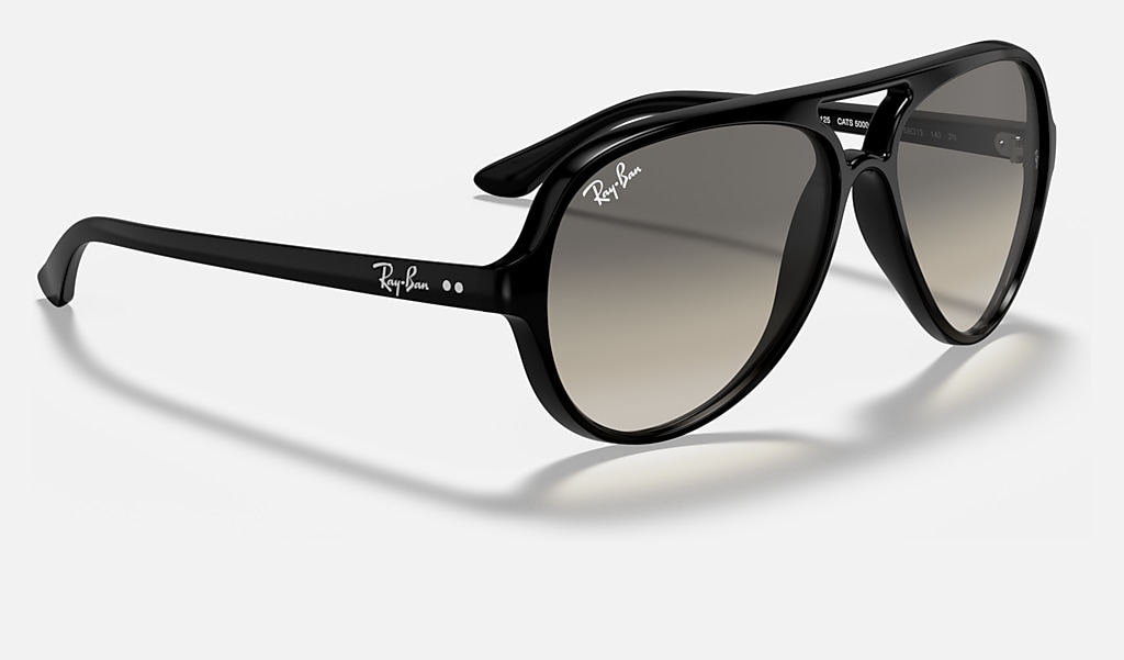 Cats 5000 Classic Sunglasses in Black and Light Grey | Ray-Ban®