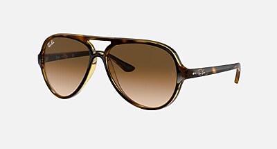 美品 レイバンサングラス　RAYBAN RB4125 MADE IN ITALY CATS 5000 CLASSIC Sunglasses in Black and Light Grey
