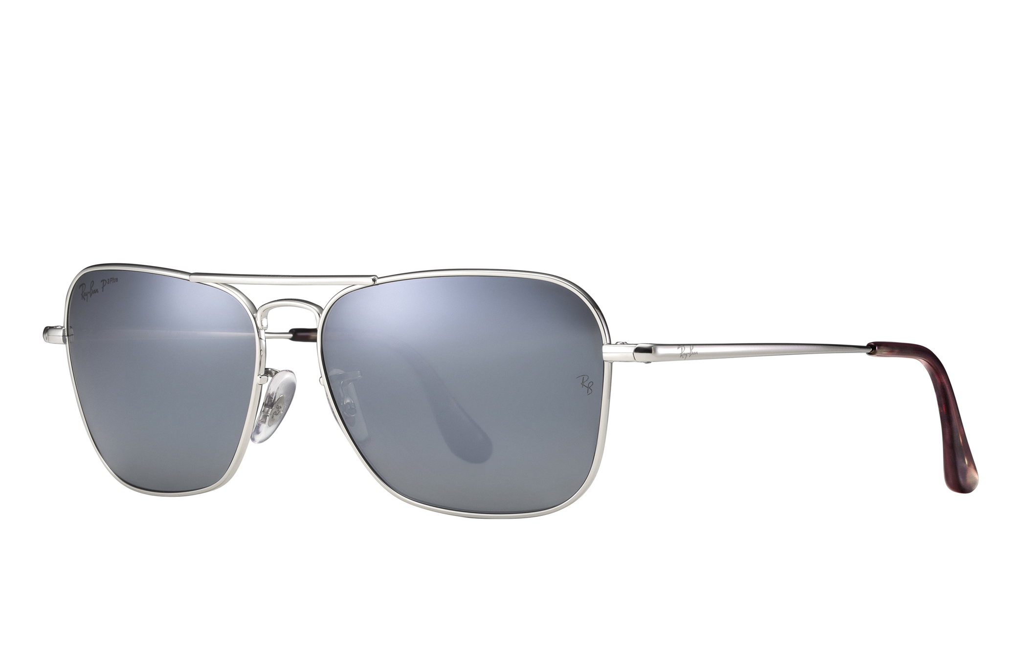 Caravan Ultra Sunglasses in Silver and Green/Silver | Ray-Ban®