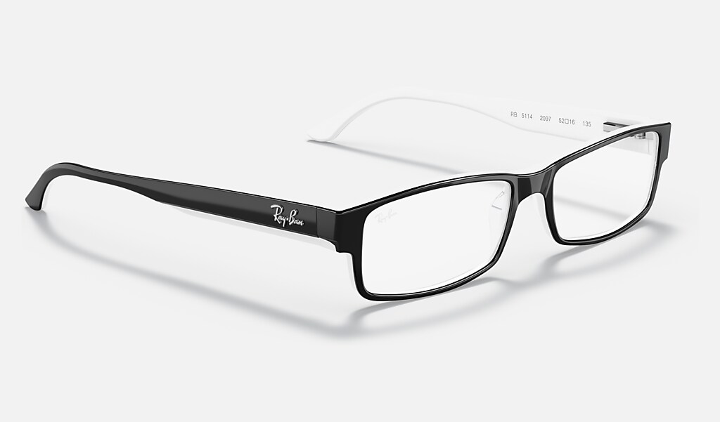 oogst Groet Te Rb5114 Optics Eyeglasses with Black On White Frame | Ray-Ban®