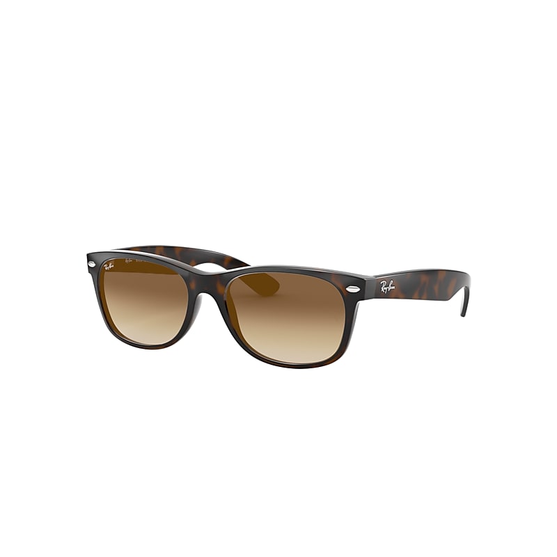 Ray-Ban New Wayfarer Classic Sunglasses Tortoise Frame Brown Lenses 52-18