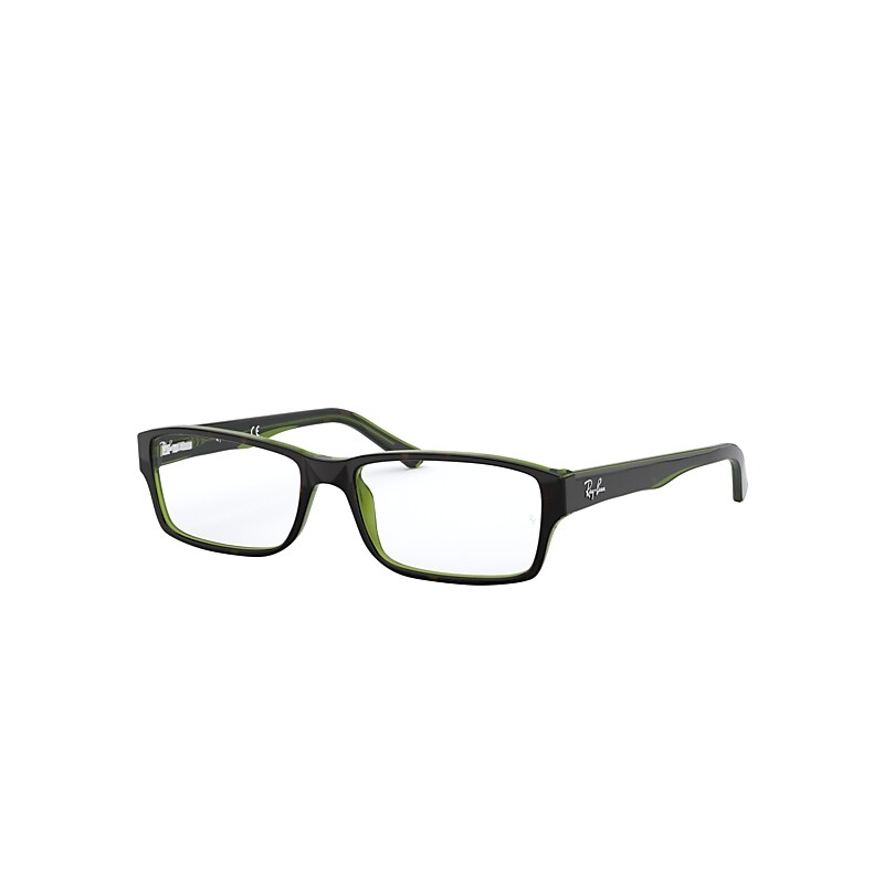 Ray-Ban Rb5169 Optics Eyeglasses Havana On Green Transparent Frame Clear Lenses 52-16