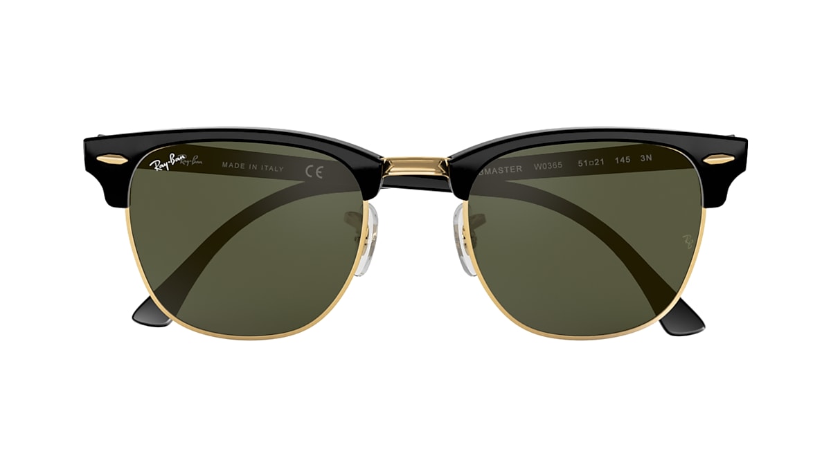 CLUBMASTER CLASSIC Sunglasses in Black On Gold and Green - RB3016