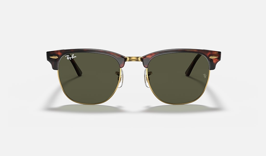 Beschrijving Buitengewoon foto Clubmaster Classic Sunglasses in Tortoise On Gold and Green | Ray-Ban®