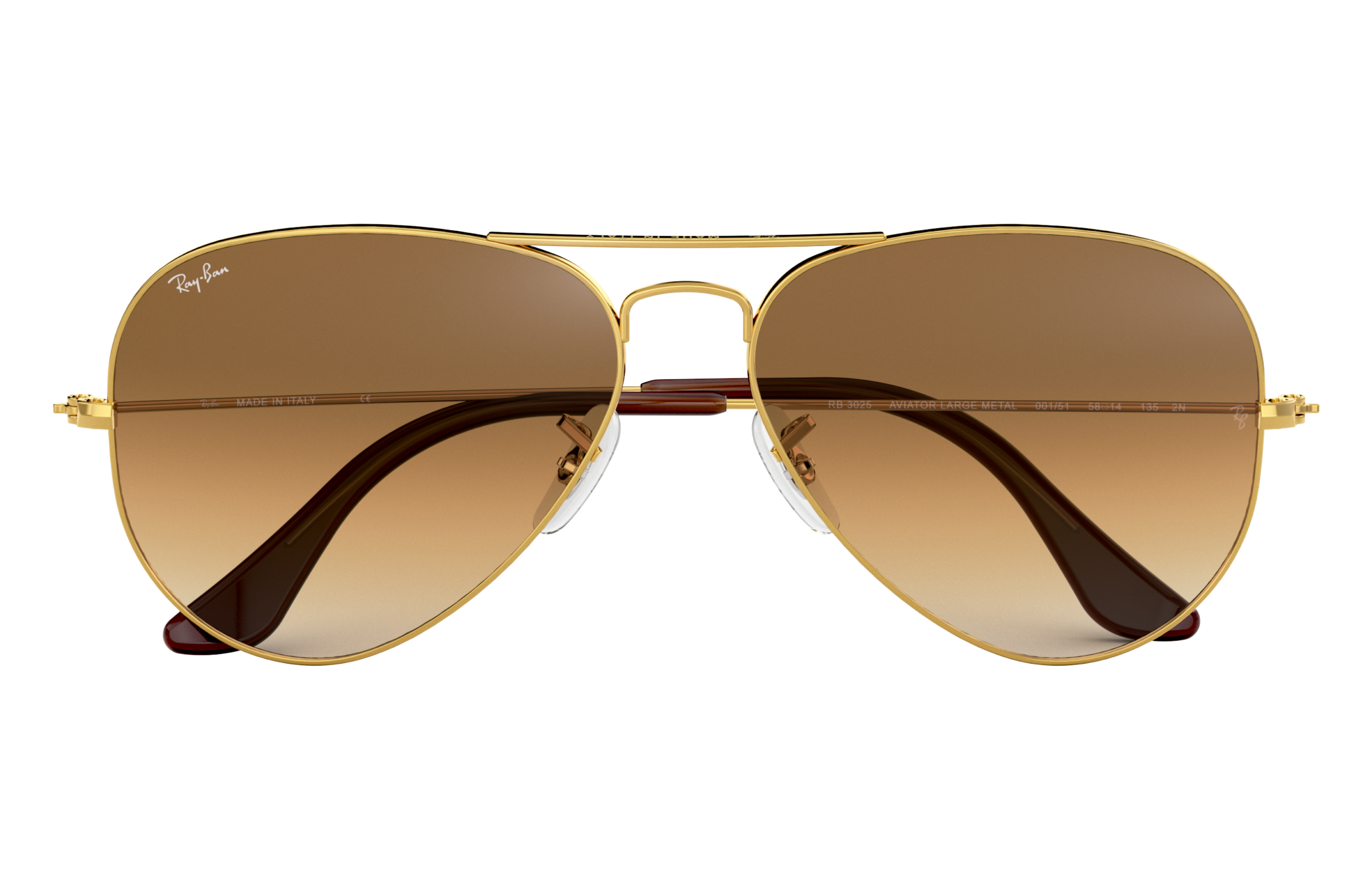 ray ban gold brown aviator