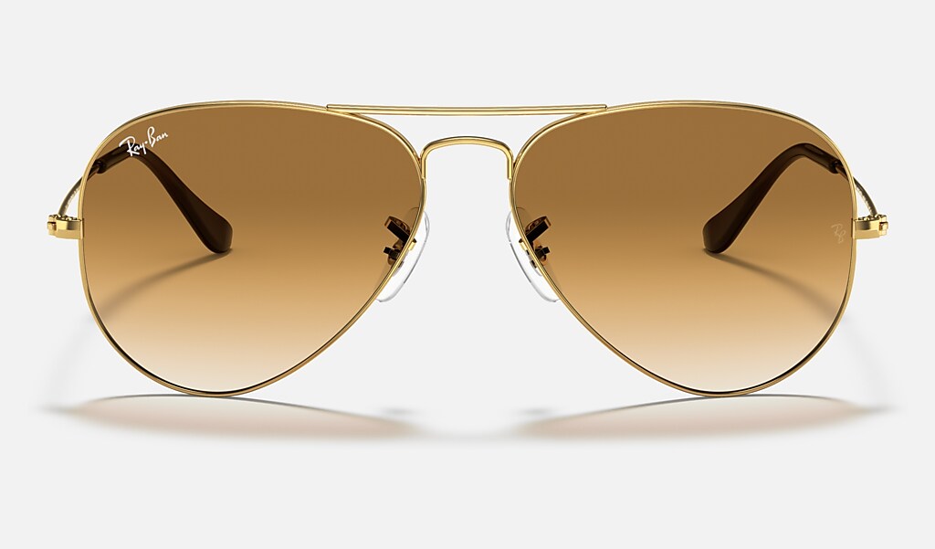 animatie Groet Kenia Aviator Gradient Sunglasses in Gold and Light Brown | Ray-Ban®