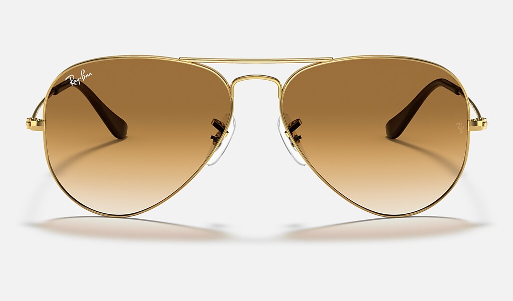 ray ban aviator gold frame brown lens