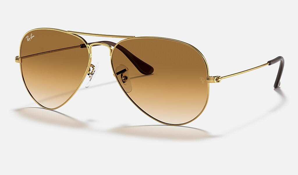Confronteren Voorwoord Bad Aviator Gradient Sunglasses in Gold and Light Brown | Ray-Ban®