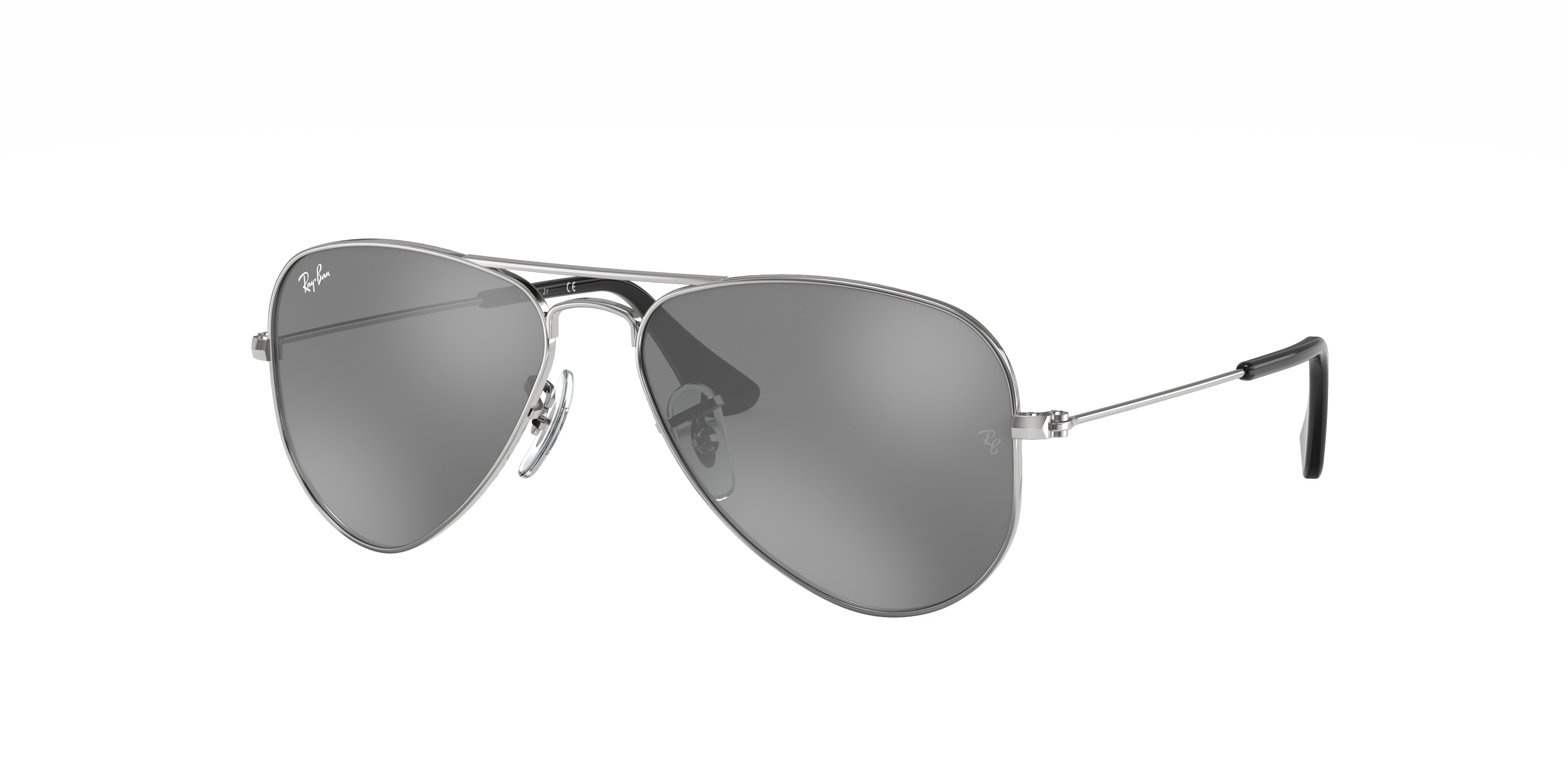 hun er halvt bag Aviator Kids Sunglasses in Silver and Grey | Ray-Ban®