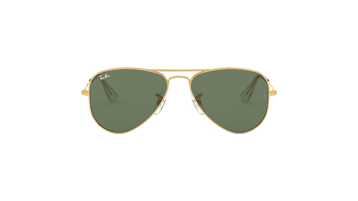 paars zwaard verwarring Aviator Kids Sunglasses in Gold and Dark Green | Ray-Ban®