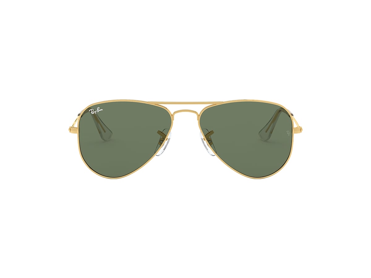 beweging Namens Meerdere Aviator Kids Sunglasses in Gold and Dark Green | Ray-Ban®